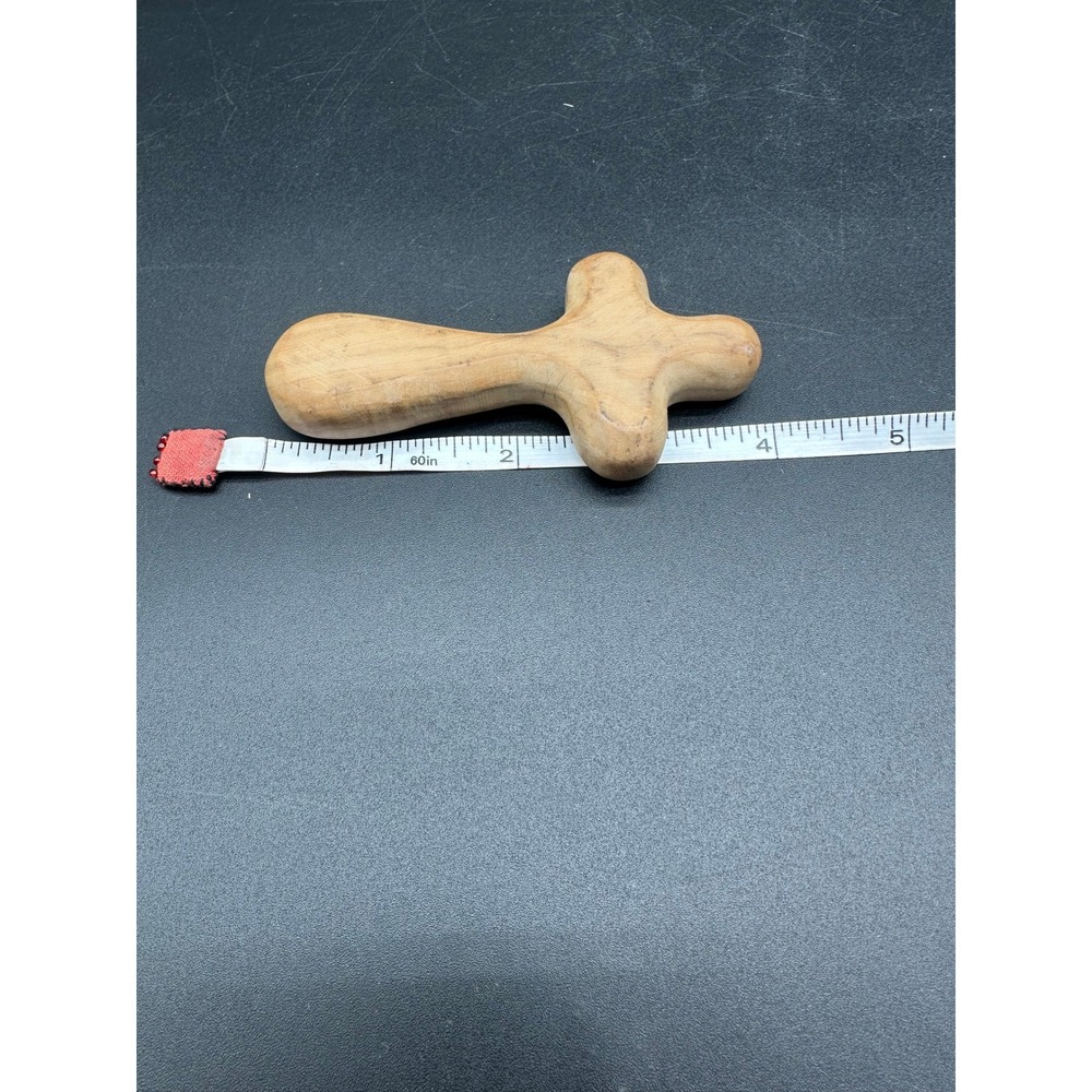 Olive Wood Comfort Cross Handheld Prayer Palm Cross 4 Inch Hand Carved Wood - Picture 5 of 5